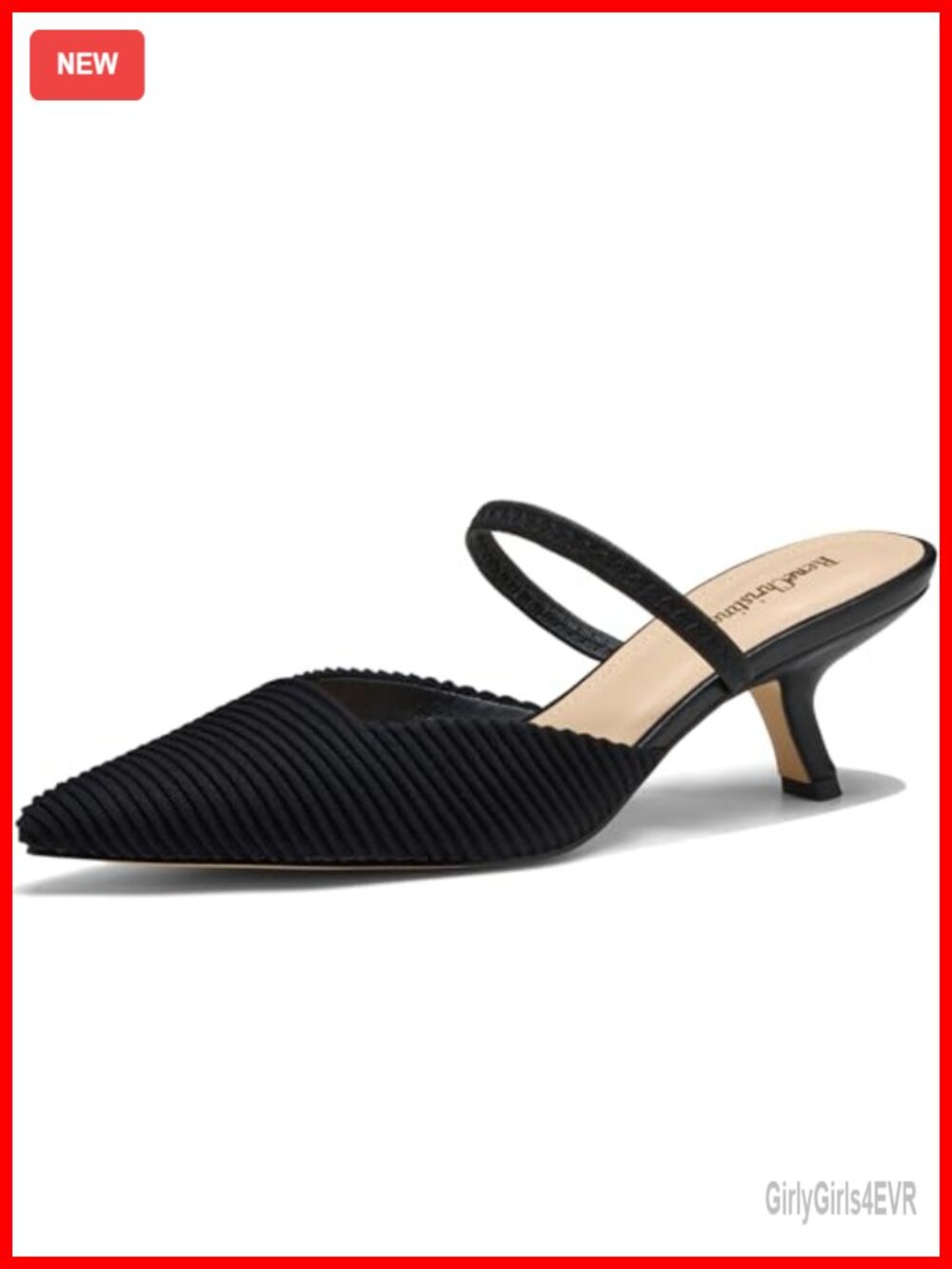 Kitten Heel Slingback Pumps Pointed Toe Convertible Mule Work Dress Shoes